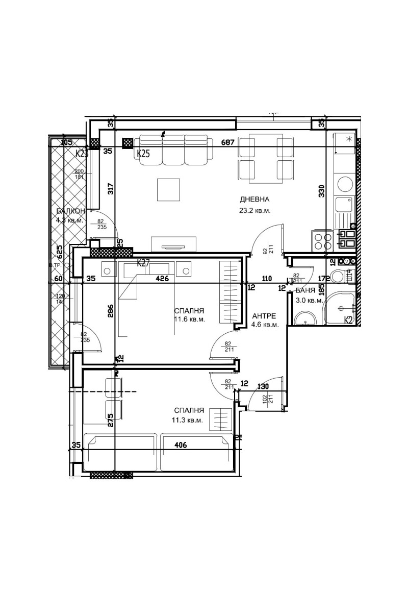 Продава 3-СТАЕН, гр. Пловдив, Кючук Париж, снимка 7 - Aпартаменти - 48221078