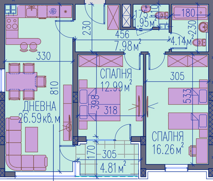 Satılık  2 yatak odası Plovdiv , Kamenica 2 , 99 metrekare | 76731927 - görüntü [5]