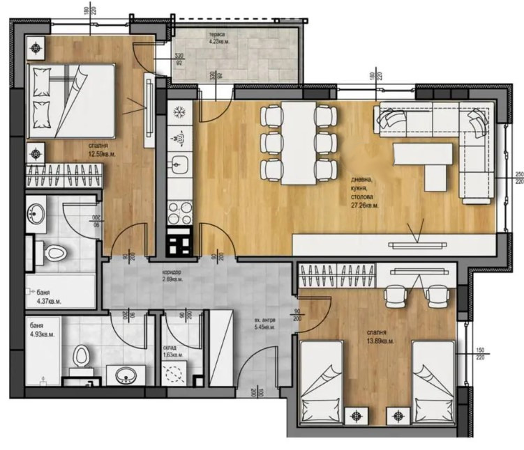 Продава 3-СТАЕН, гр. Пловдив, Христо Смирненски, снимка 2 - Апартаменти - 53163431