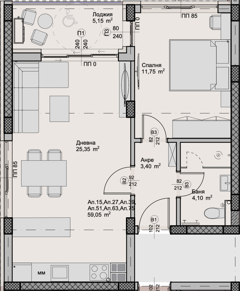 Na prodej  1 ložnice Plovdiv , Christo Smirnenski , 75 m2 | 74407424 - obraz [4]