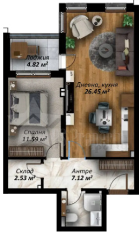 Продава 2-СТАЕН, гр. Стара Загора, Аязмото, снимка 2 - Апартаменти - 54368903