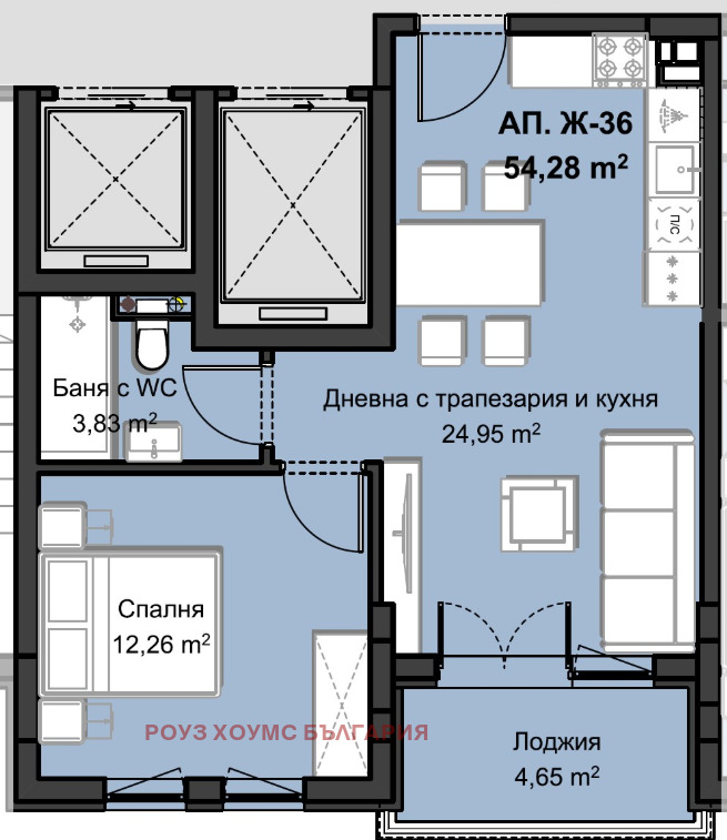 Satılık  1 yatak odası Plovdiv , Hristo Smirnenski , 70 metrekare | 80116509 - görüntü [2]