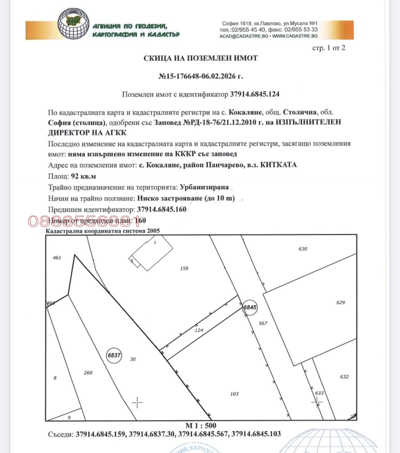 Продава ПАРЦЕЛ, гр. София, с. Кокаляне, снимка 2 - Парцели - 53601029