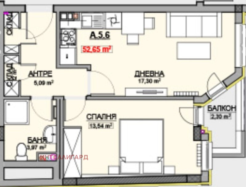 À venda  1 quarto Sofia , Krasno selo , 64 m² | 48497944 - imagem [6]