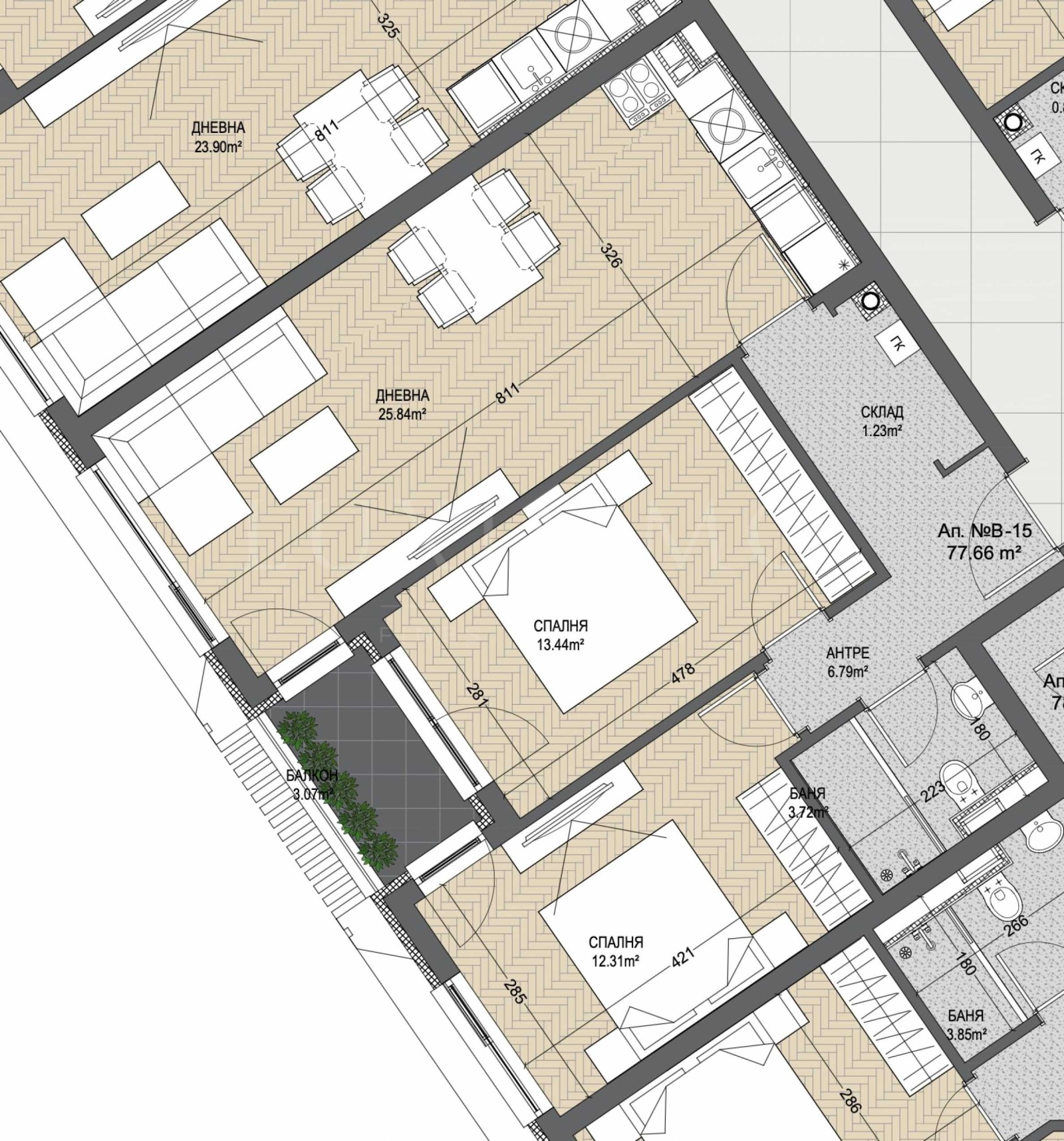 Продава 3-СТАЕН, гр. София, Манастирски ливади, снимка 14 - Апартаменти - 55752829
