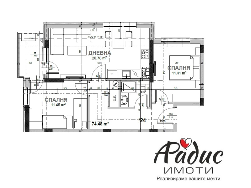 De vânzare  2 dormitoare Stara Zagora , Țentâr , 95 mp | 49092301 - imagine [6]