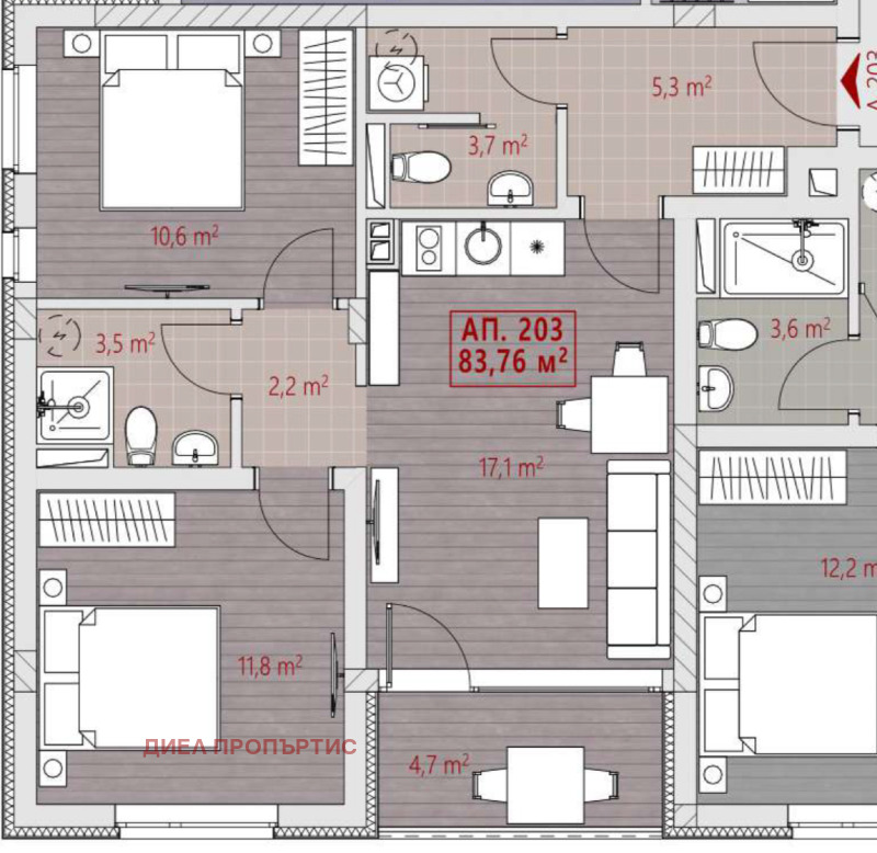 Te koop  2 slaapkamers regio Boergas , Nesebar , 84 m² | 72444562 - afbeelding [2]