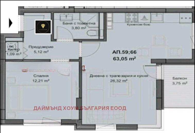 Te koop  1 slaapkamer Plovdiv , Kjutsjuk Parizj , 73 m² | 95466393 - afbeelding [3]