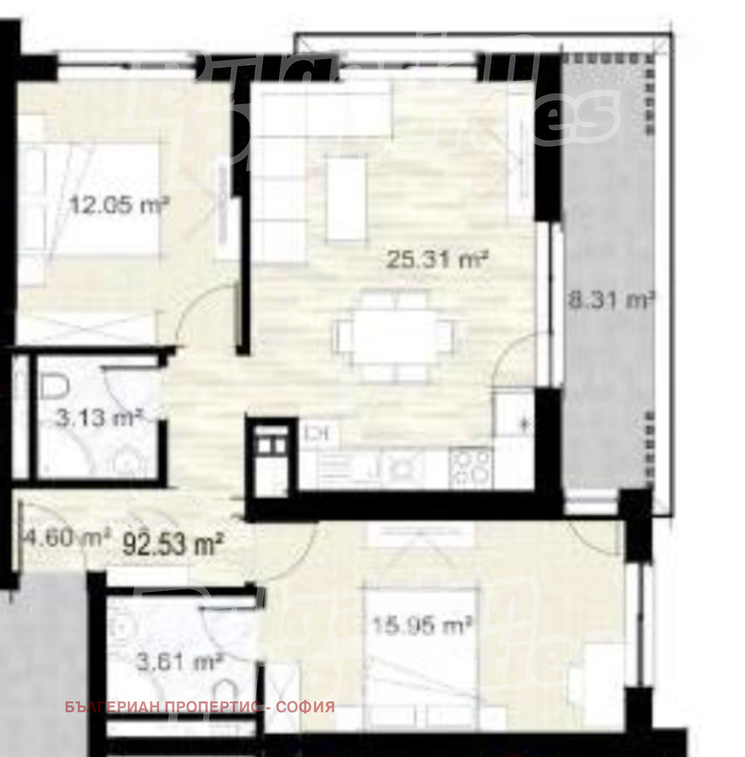 Продава 3-СТАЕН, гр. София, Зона Б-5, снимка 2 - Апартаменти - 55299090