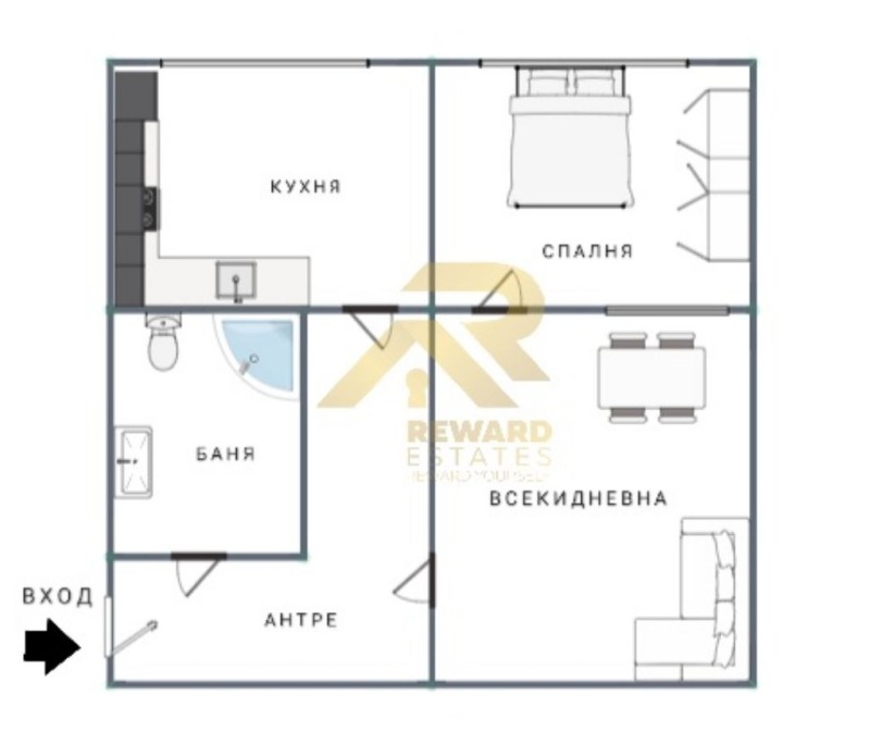 Myytävänä  1 makuuhuone Sofia , Vrabnitsa 1 , 50 neliömetriä | 90348112 - kuva [14]