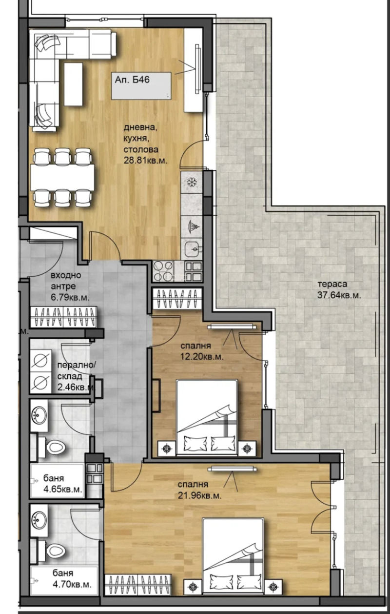Продава 3-СТАЕН, гр. Пловдив, Христо Смирненски, снимка 2 - Апартаменти - 53466187