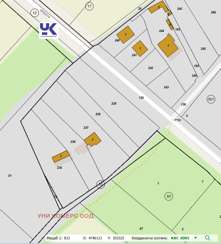 Продава ПАРЦЕЛ, с. Храбърско, област София област, снимка 3 - Парцели - 54370814