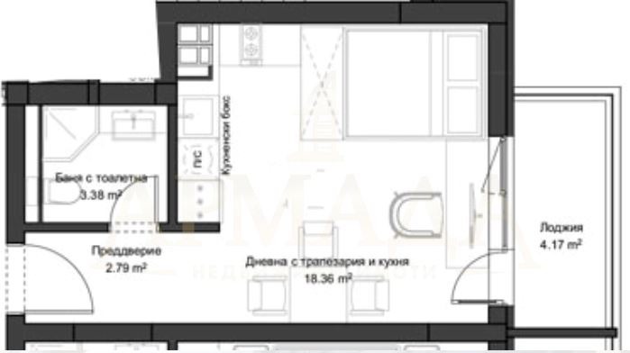 Na prodej  Studio Plovdiv , Kjučuk Pariž , 44 m2 | 75923961 - obraz [2]