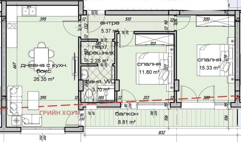 Продава 3-СТАЕН, гр. Варна, Цветен квартал, снимка 2 - Aпартаменти - 47961942