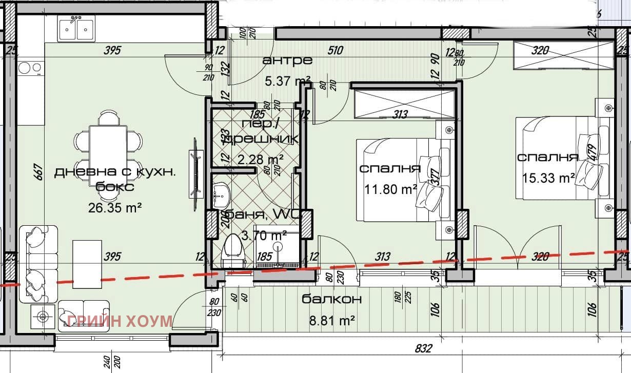 Продава 3-СТАЕН, гр. Варна, Цветен квартал, снимка 2 - Апартаменти - 55126664
