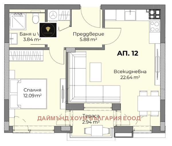 Na sprzedaż  1 sypialnia Plowdiw , Christo Smirnenski , 67 mkw | 74604313 - obraz [3]