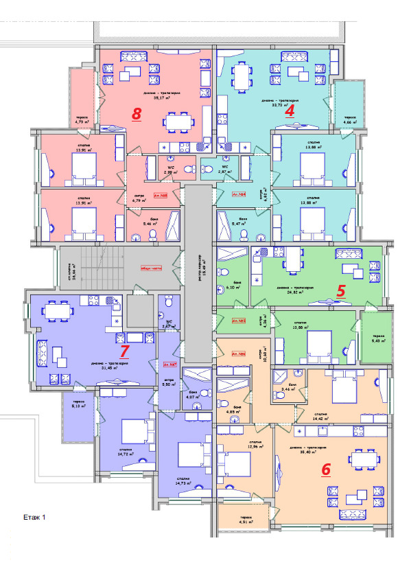 Продается  1 спальня Хасково , Тракийски , 75 кв.м | 84375833 - изображение [2]