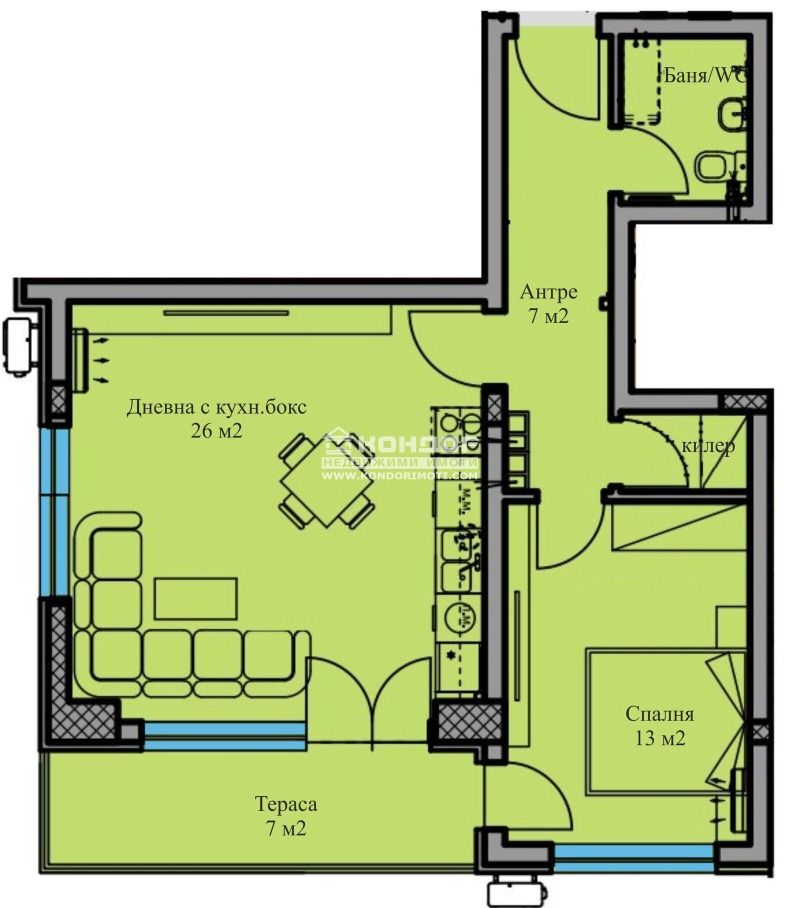 Продается  1 спальня Пловдив , Остромила , 83 кв.м | 25945429 - изображение [6]