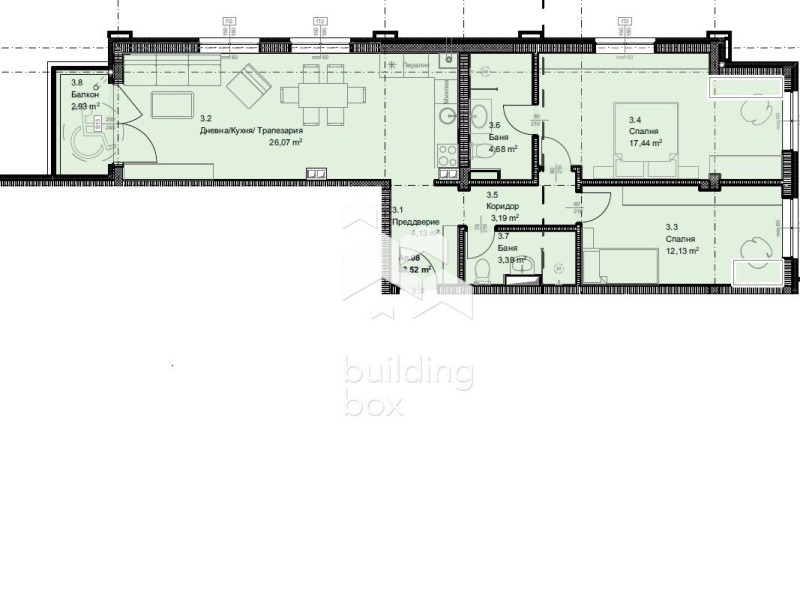 Продава 3-СТАЕН, гр. София, Овча купел, снимка 3 - Aпартаменти - 47035618