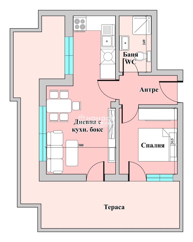 На продаж  1 спальня Пловдив , Тракия , 90 кв.м | 24288775 - зображення [2]