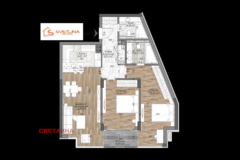 Продава 3-СТАЕН в град София, Гоце Делчев - 110 кв.м / 317 028 € » 620 052.87 лв., СВЕТЛИНА