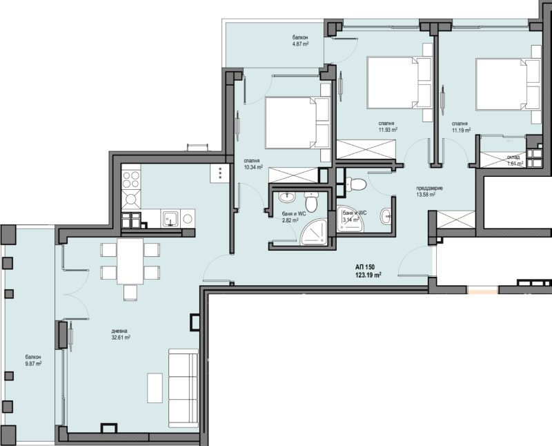 En venta  3 dormitorios Sofia , Levski G , 145 metros cuadrados | 98641522 - imagen [2]