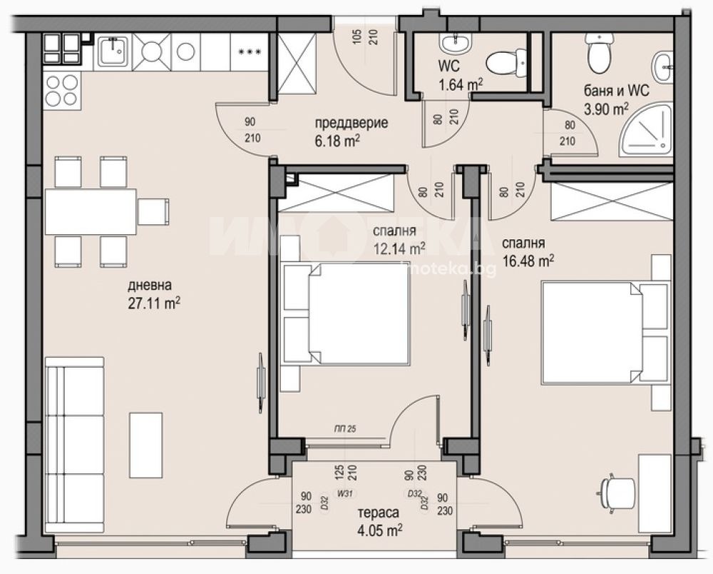 Продава 3-СТАЕН, гр. София, Малинова долина, снимка 4 - Апартаменти - 53621430