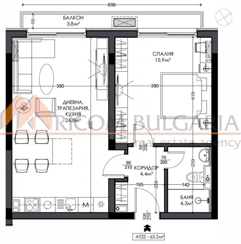 À venda  1 quarto Varna , Vinica , 74 m² | 38949095