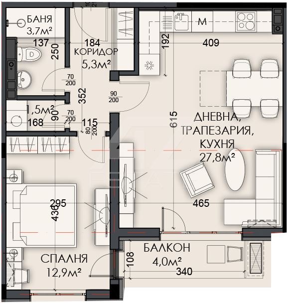 Myytävänä  1 makuuhuone Varna , Vinitsa , 78 neliömetriä | 66334796 - kuva [10]