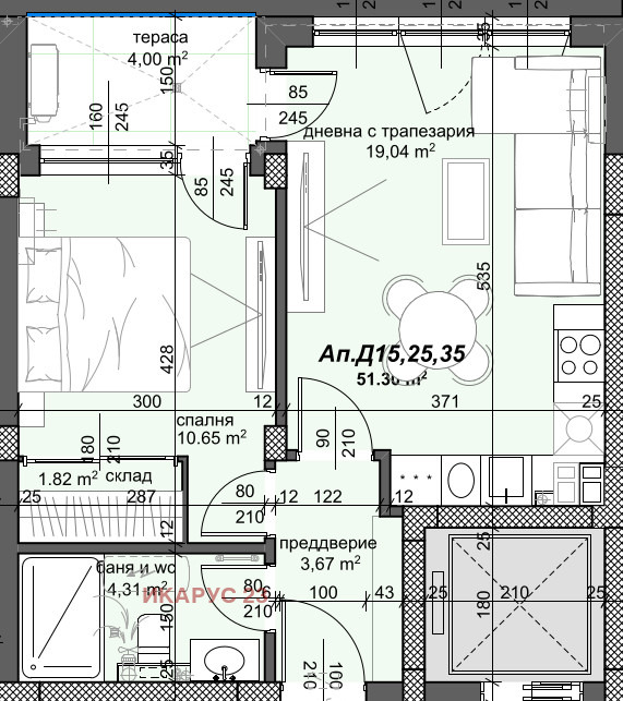 Продава  2-стаен град Пловдив , Тракия , 61 кв.м | 88999949 - изображение [4]