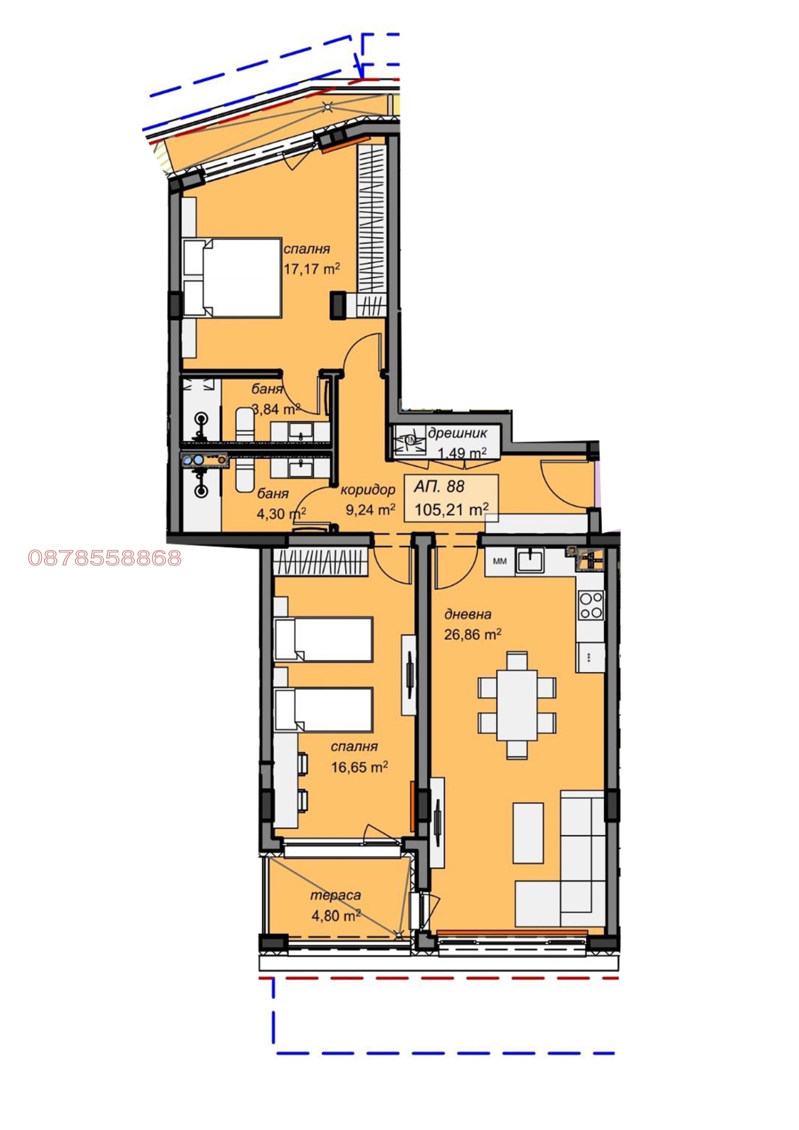 Продава 3-СТАЕН, гр. София, Младост 4, снимка 6 - Апартаменти - 53710121