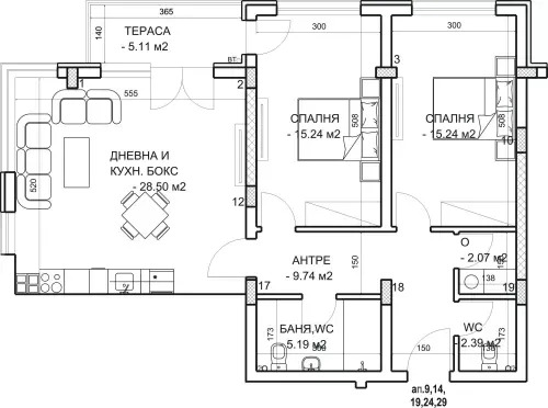 Продава 3-СТАЕН, гр. Пловдив, Младежки Хълм, снимка 2 - Апартаменти - 52709251