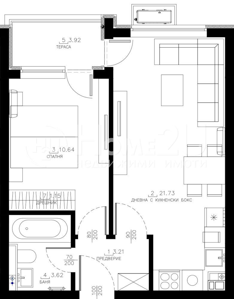 Satılık  1 yatak odası Sofia , Malinova dolina , 63 metrekare | 54222254 - görüntü [8]