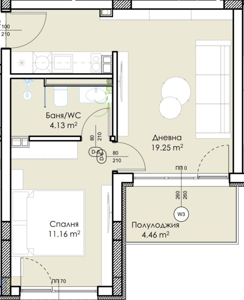 Te koop  1 slaapkamer Plovdiv , Mladezjki Chalm , 51 m² | 86078131 - afbeelding [2]