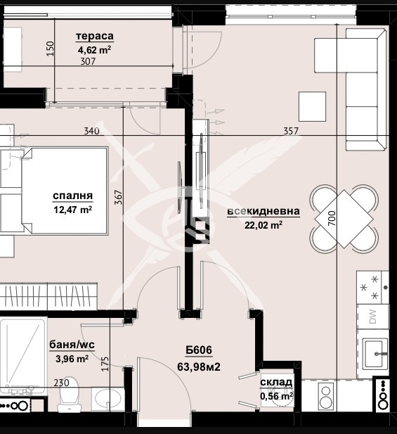 Продается  1 спальня Бургас , Изгрев , 63 кв.м | 37937862