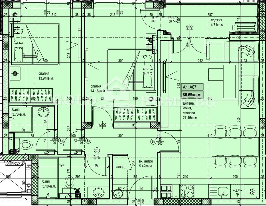 Продава 3-СТАЕН, гр. Пловдив, Христо Смирненски, снимка 2 - Апартаменти - 56267210