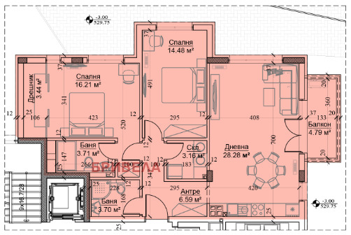 Продава 3-СТАЕН, гр. София, Обеля 1, снимка 8 - Апартаменти - 55539042