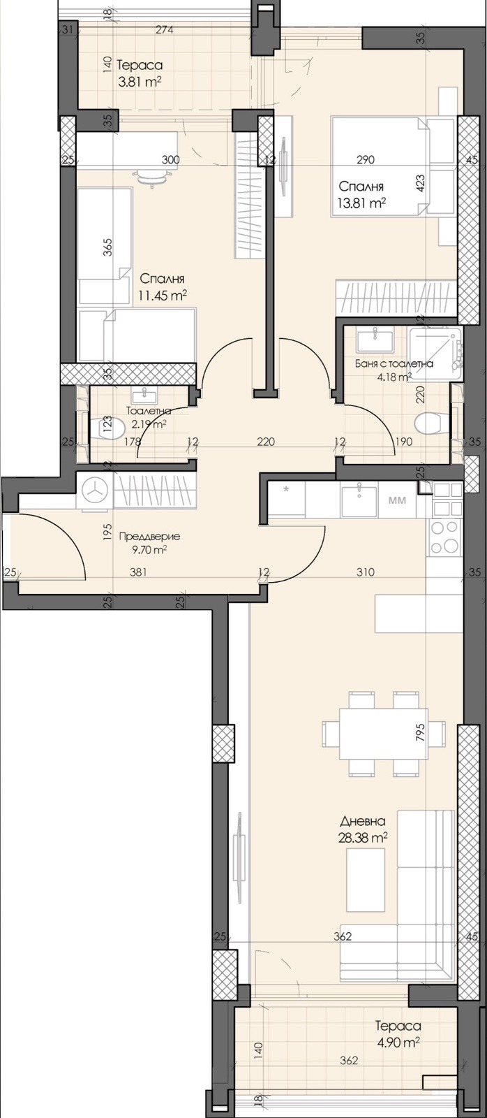 Eladó  2 hálószobás Plovdiv , Gagarin , 105 négyzetméter | 70946226 - kép [8]