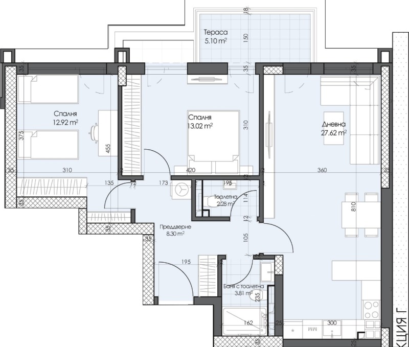 Eladó  2 hálószobás Plovdiv , Gagarin , 105 négyzetméter | 70946226 - kép [9]