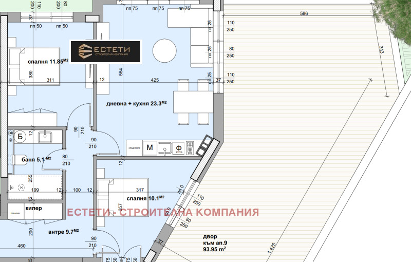 Продава 3-СТАЕН в град Стара Загора, Студентско градче - 96 кв.м / 118 900 € » 232 548.19 лв., ЕСТЕТИ - СТРОИТЕЛНА КОМПАНИЯ