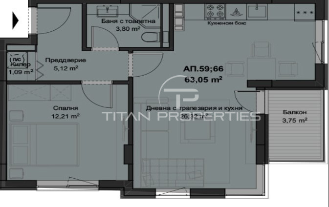 Na prodej  1 ložnice Plovdiv , Kjučuk Pariž , 73 m2 | 35046793 - obraz [2]