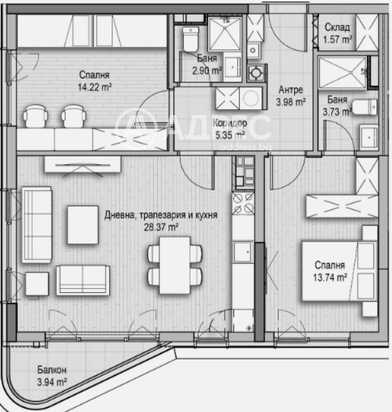 Продава 3-СТАЕН, гр. София, Хладилника, снимка 4 - Aпартаменти - 48187844