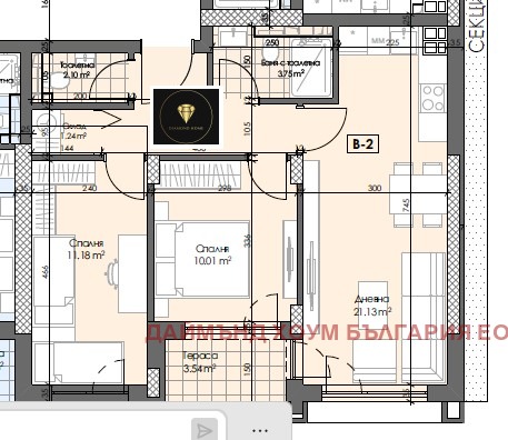 À venda  1 quarto Plovdiv , Gagarin , 60 m² | 28970488 - imagem [2]