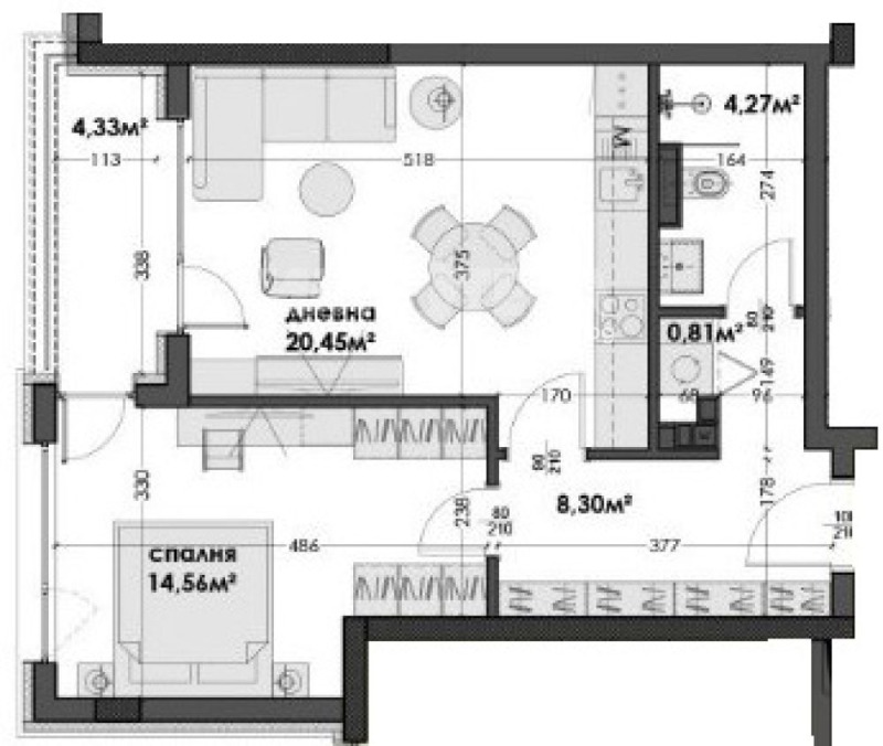 Satılık  1 yatak odası Varna , Izgrev , 73 metrekare | 98490726 - görüntü [5]