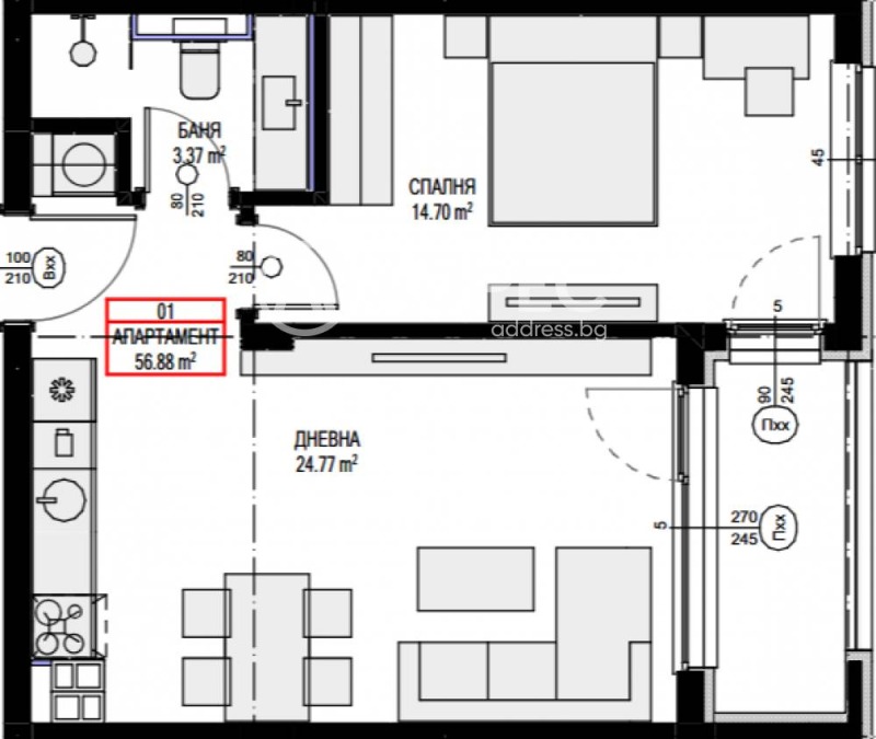 Προς πώληση  1 υπνοδωμάτιο Σοφηια , Οβτσα κυπελ 2 , 72 τ.μ | 18766638 - εικόνα [4]