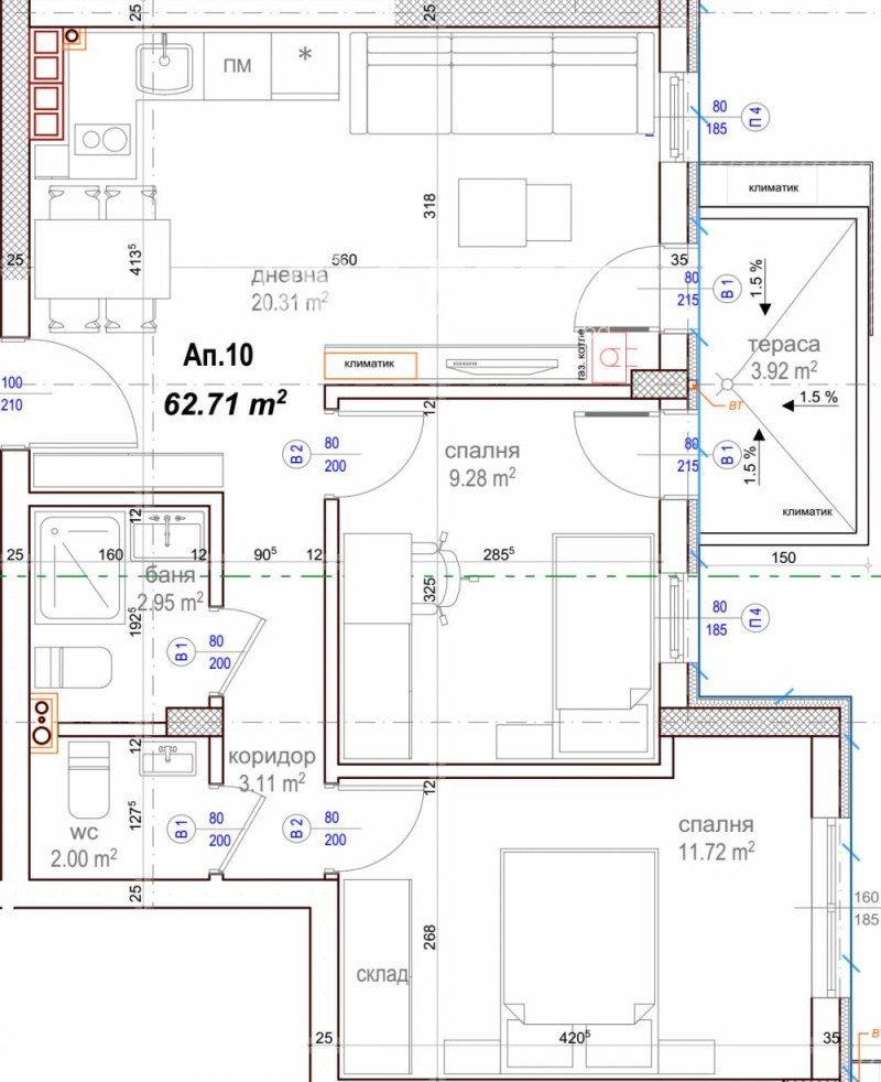 Na prodej  1 ložnice Sofia , Manastirski livadi , 71 m2 | 10481935 - obraz [4]