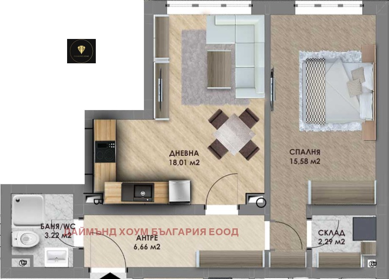 À venda  1 quarto Plovdiv , Hristo Smirnenski , 64 m² | 72183286 - imagem [2]