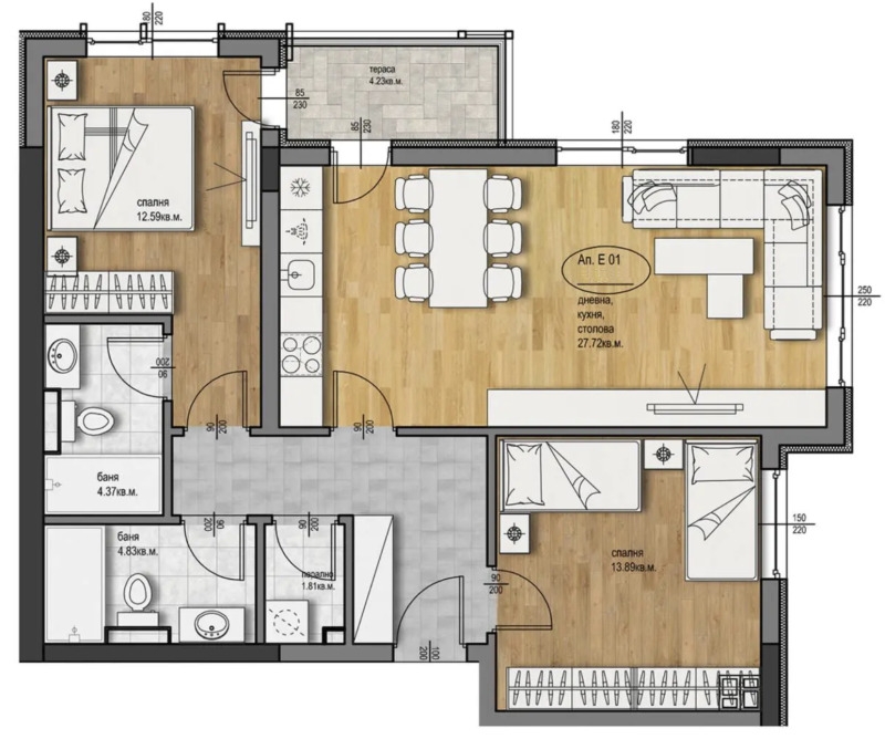 Zu verkaufen  2 Schlafzimmer Plowdiw , Hristo Smirnenski , 108 qm | 64397723 - Bild [2]