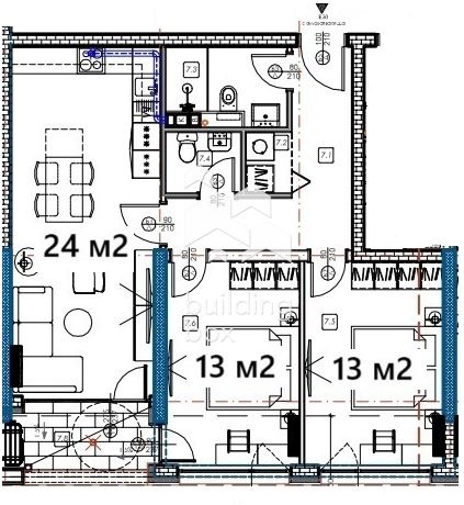 Till salu  2 sovrum Varna , Izgrev , 99 kvm | 77630456