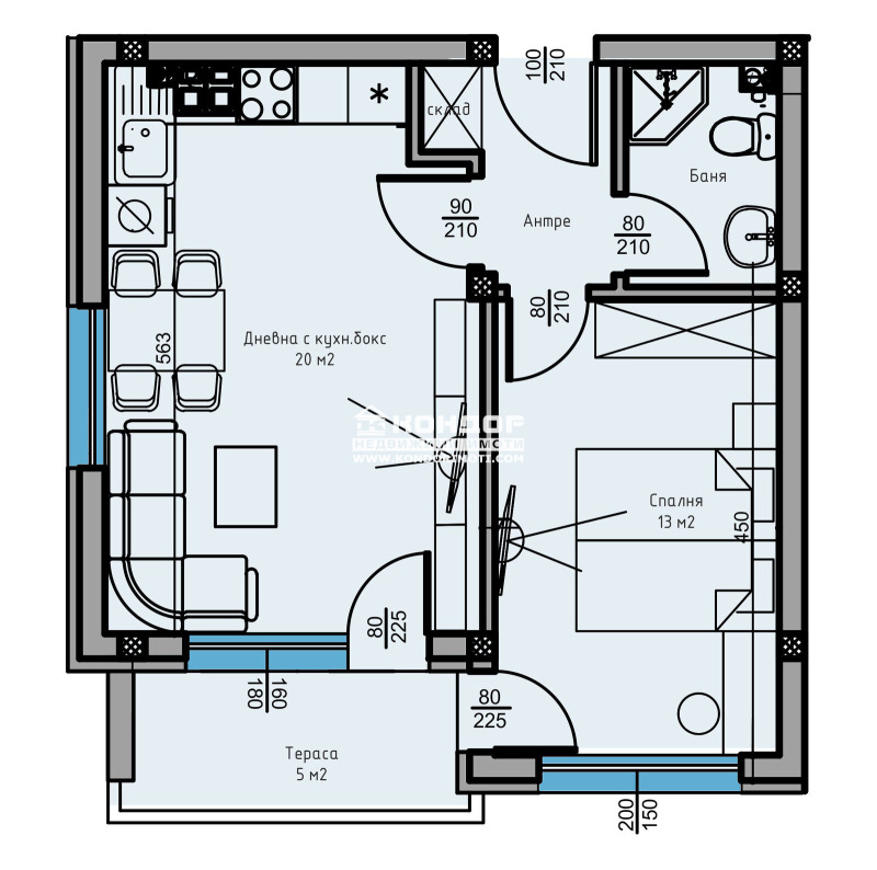 Myytävänä  1 makuuhuone Plovdiv , Vastanitšeski , 67 neliömetriä | 16256895 - kuva [3]